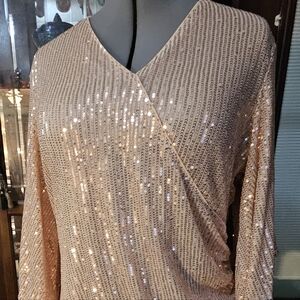 Grace Karin Sequin Tunic in Peach